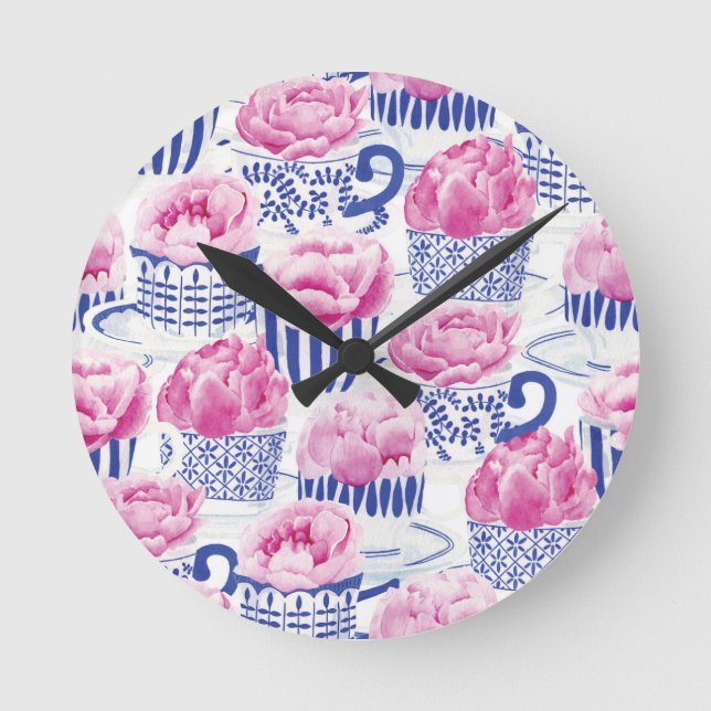 Pretty Tea Round Clock (Front)