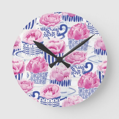 Pretty Tea Round Clock