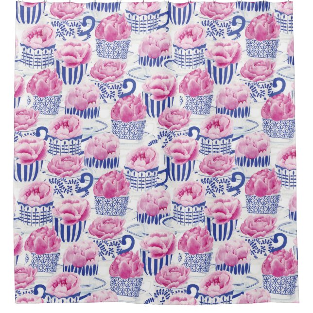 Pretty Tea Shower Curtain (Front)