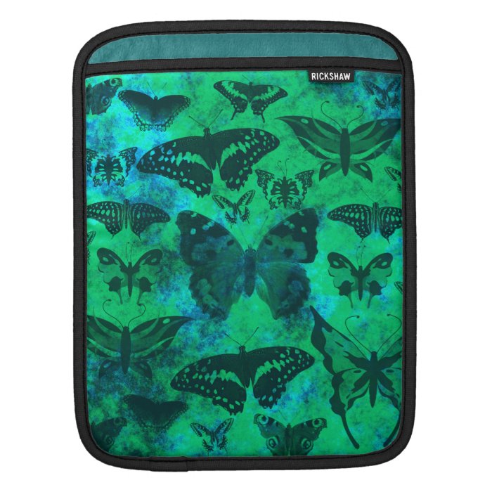 Pretty Teal and Green Butterflies iPad Sleeves