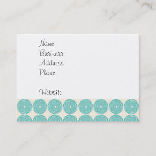 Pretty Teal Aqua Turquoise Blue Circles Disks Business Card