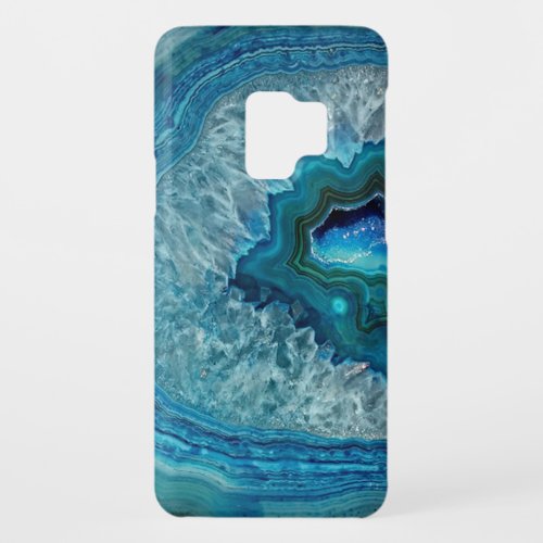 Pretty Teal Aqua Turquoise Geode Rock Pattern Case_Mate Samsung Galaxy S9 Case