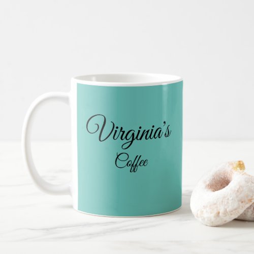 Pretty Teal Personalized Coffee Mug