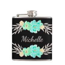 Pretty Teal & Silver Monogrammed