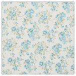 Pretty Teal Turquoise Floral Pattern Watercolor Fabric