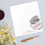 Pretty Teapot and Flowers Teacher Gift Notepad<br><div class="desc">This personalized notepad is the perfect gift for any teacher who loves a bit of humor. Featuring a charming design with a teapot sprouting flowers and the pun "a note from your TEA-CHER, " this notepad offers a playful way for teachers to jot down reminders, notes, or messages. There's also...</div>