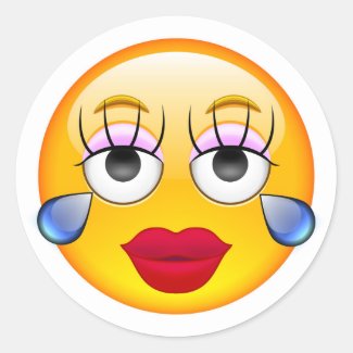 Pretty Tears Emoji Classic Round Sticker