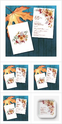 Pretty Terracotta Autumn Floral Birthday