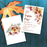 Pretty Terracotta Fall Floral Surprise Birthday Invitation<br><div class="desc">Honor a special woman with this elegant and feminine Birthday party invitation. 
This elegant design features sophisticated terracotta fall flowers which include roses and dahlia with brown and autumn burgundy leaves.</div>