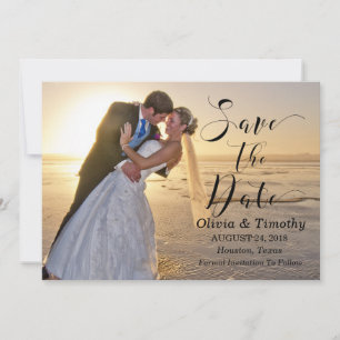 Pretty Text Overlay Photo "Save The Date" Save The Date