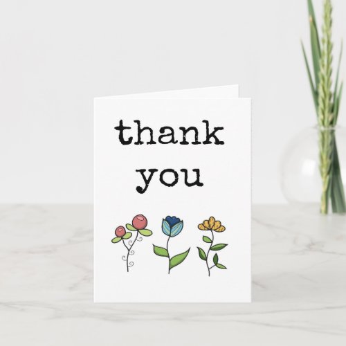 Pretty Thank You Card with Flowers