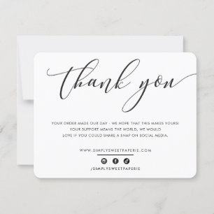 PRETTY THANK YOU elegant business black white