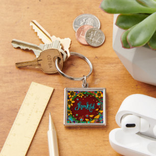 Pretty Thankful Inspirivity Inspiring Floral Keychain