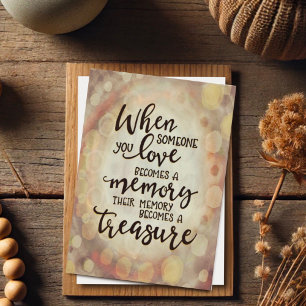 Pretty ‘Their Memory Becomes a Treasure’ Sympathy Card