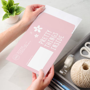 Pretty Things Inside Custom Logo Pastel Pink Envelope Mailers