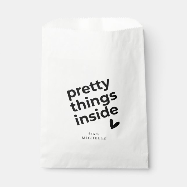 Pretty Things Inside, Minimalist, Custom Favor Bag (Front)