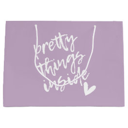 Pretty Things Inside, Modern Calligraphy Large Gift Bag