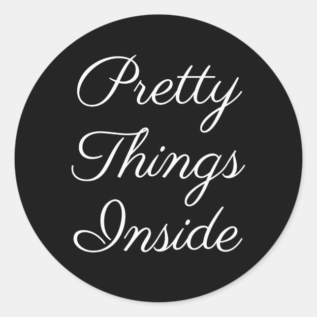 Pretty Things Inside Personalized Text And Logo  Classic Round Sticker (Front)