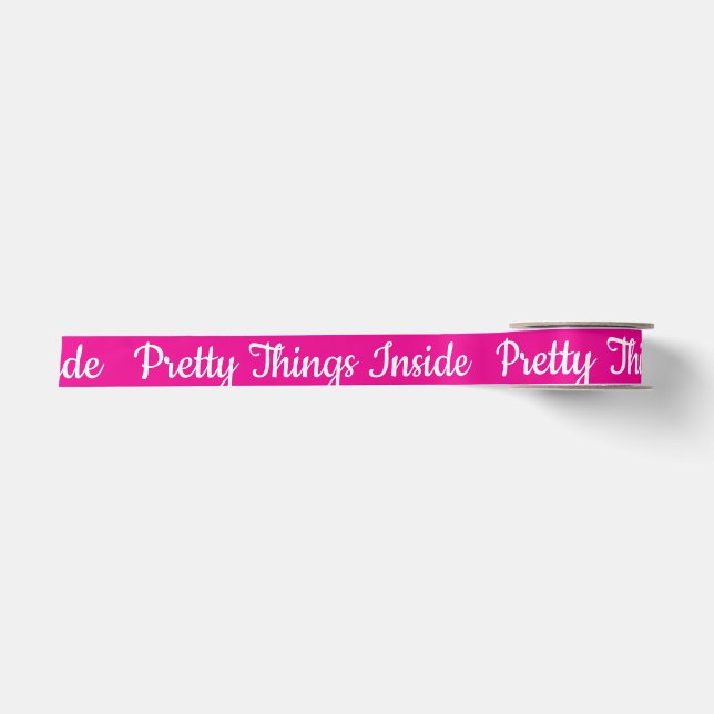 Pretty Things Inside Personalized Text And Logo  Satin Ribbon (Front)