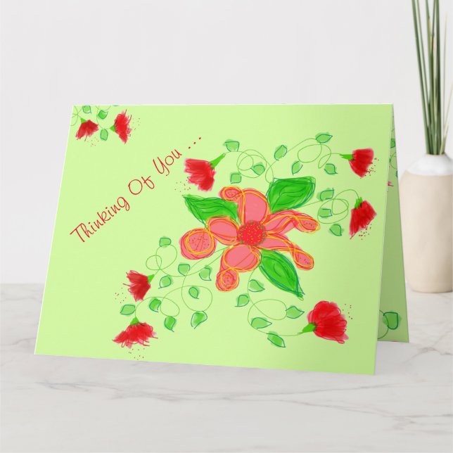 Pretty Thinking Of You Note Card (Front)