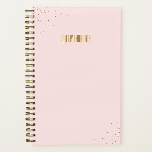 Pretty Thoughts Journal  Pink  Gold Sparkle