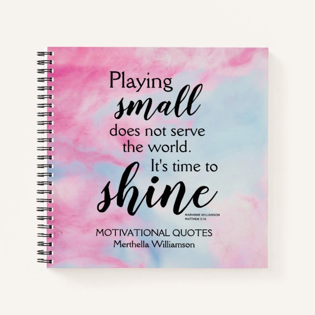 Pretty TIME TO SHINE Personalized Motivational Notebook (Front)