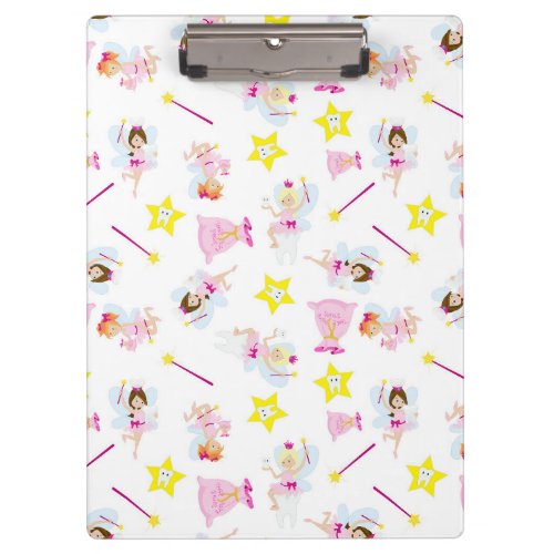 Pretty Tooth Fairy Magic Wand White Teeth Clipboard