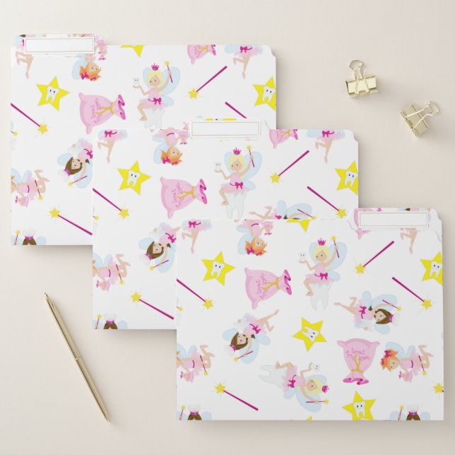 Pretty Tooth Fairy Magic Wand White Teeth File Folder (Set)