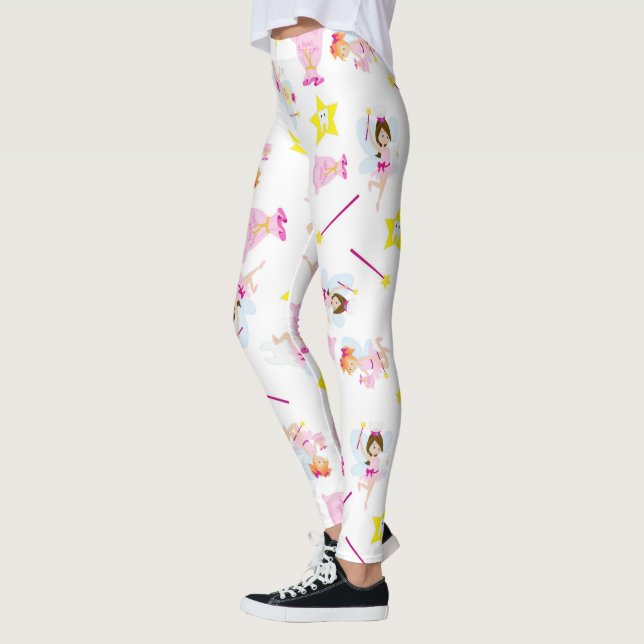 Pretty Tooth Fairy Magic Wand White Teeth Leggings (Left)
