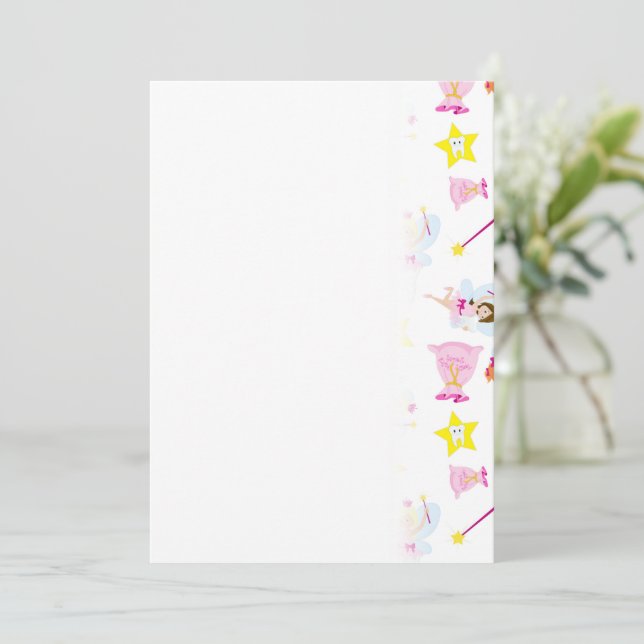 Pretty Tooth Fairy Magic Wand White Teeth Save The Date (Standing Front)