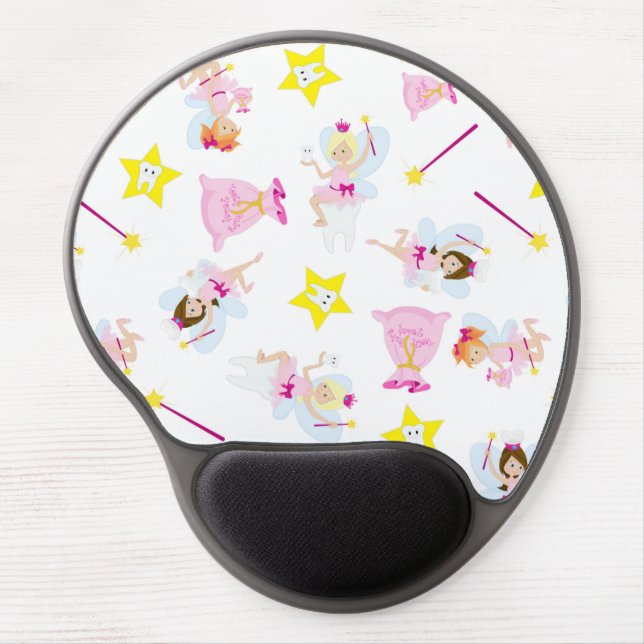 Pretty Tooth Fairy Magic Wand White Teeth Yellow Gel Mouse Pad (Front)