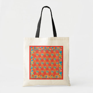Pretty Tote Bag, Blue and Orange Patchwork Pattern Bag