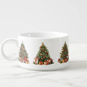 PRETTY TRADITIONAL CHRISTMAS TREES & PRESENTS BOWL