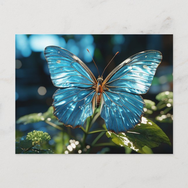 Pretty Transparent Blue Butterfly Postcard (Front)