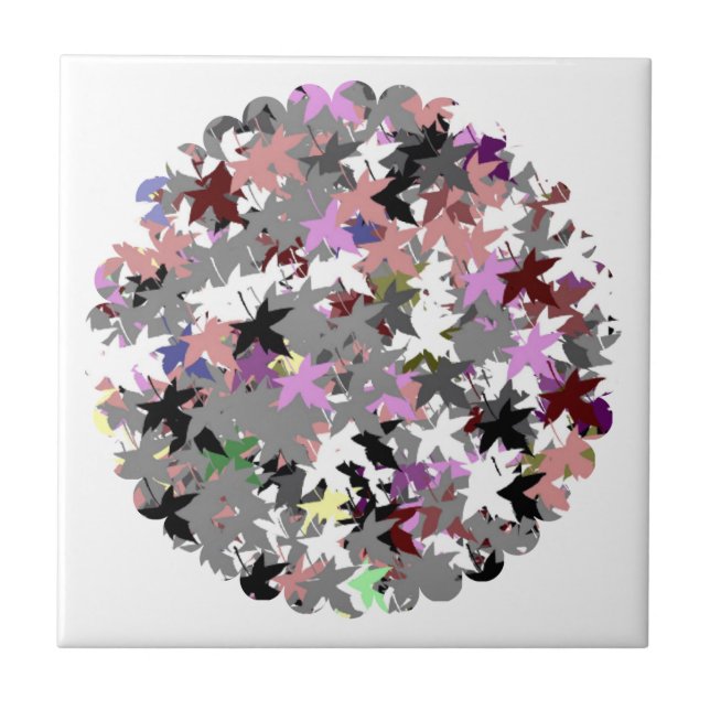 PRETTY TREE LEAVES CERAMIC TILE (Front)