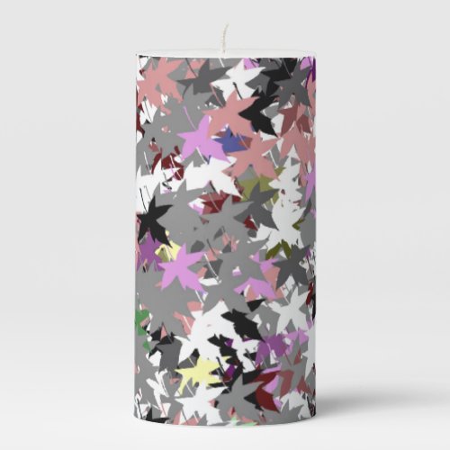 PRETTY TREE LEAVES PILLAR CANDLE