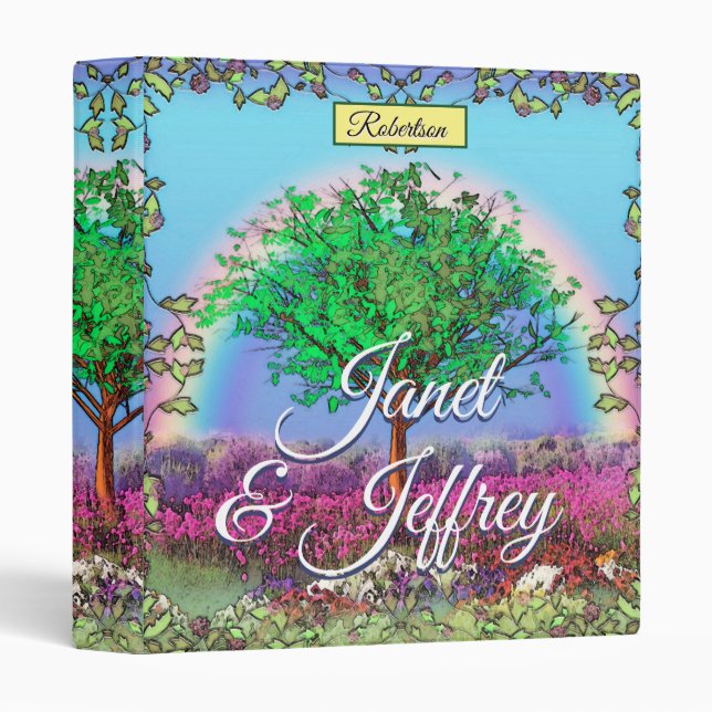 Pretty Tree with Rainbow 3 Ring Binder (Front/Spine)