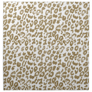 Pretty Trendy Leopard Print Gold Glitter Cloth Napkin