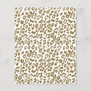 Pretty Trendy Leopard Print Gold Glitter Flyer