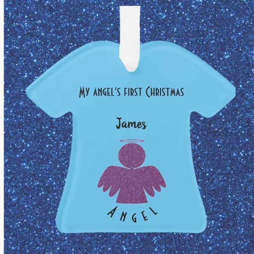 Pretty Trendy Purple Glitter Angel  Ornament
