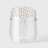 Pretty Trendy Shiny Gold Confetti Face Shield (Front)