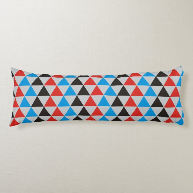 Pretty Triangle pattern black red blue + your idea Body Pillow (Front)