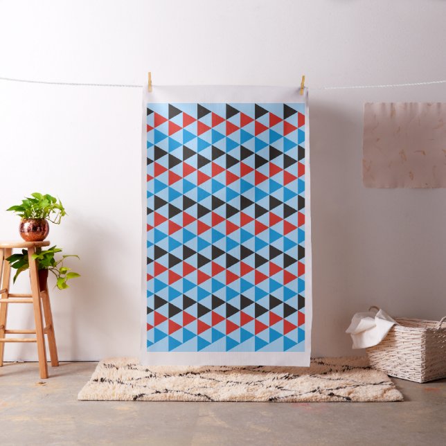Pretty Triangle pattern black red blue + your idea Fabric (In Situ)