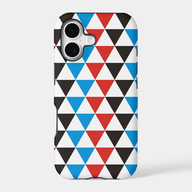 Pretty Triangle pattern black red blue + your idea Iphone Case (Back)