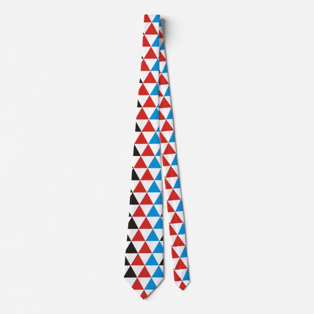 Pretty Triangle pattern black red blue + your idea Neck Tie (Front)
