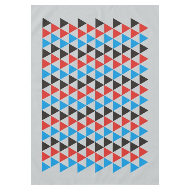 Pretty Triangle pattern black red blue + your idea Tablecloth (Front)