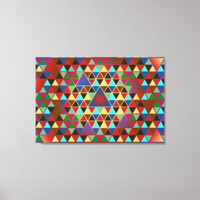 Pretty Triangle pattern III + your idea - triptych Canvas Print (Front)