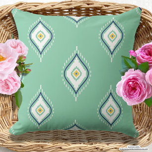 Pretty Tribal design Turquoise  Throw Pillow