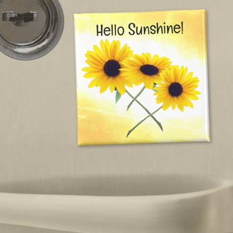 Pretty Triple Yellow Sunflower Photo Custom Text