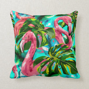 Pretty tropical Flamingo Throw Pillow